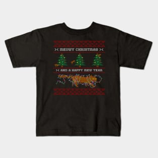 Christmas Cat - Meowy Xmas | Ugly Sweater Kids T-Shirt